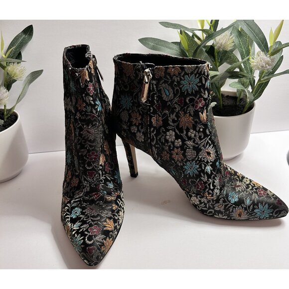 SAM EDELMAN Olette Floral Brocade Tapestry Women's Sz 6 Stiletto Ankle Boots +🎁 - Picture 10 of 11